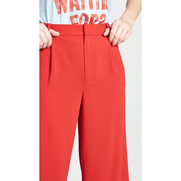 NWT Alice+Olivia High Waist Red Wide Leg Eric pant - Picture 5 of 8
